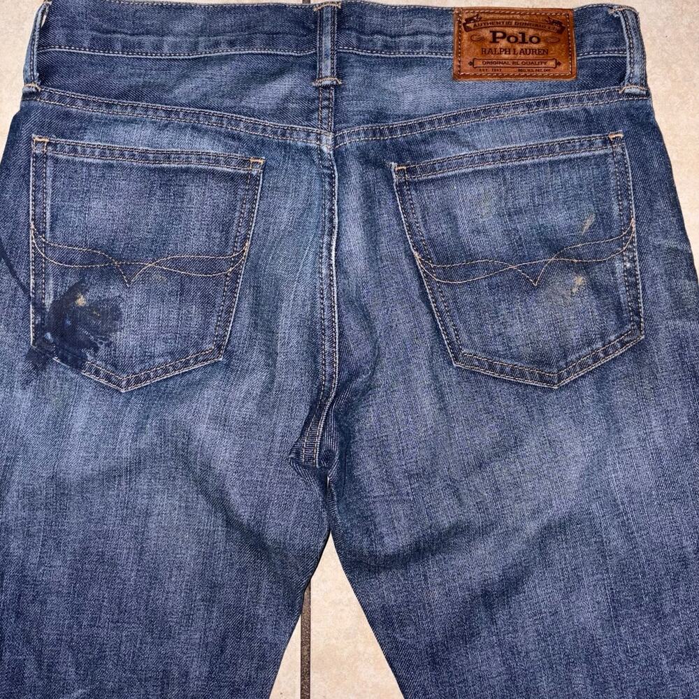 Polo Ralph Lauren Astor slim boyfriend size 27 paint flowers blue - Picture 9 of 11
